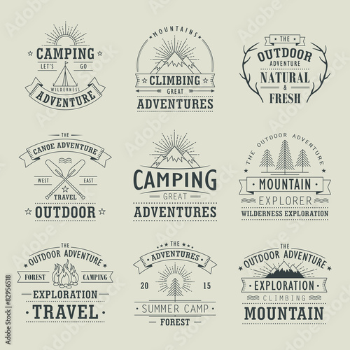 wilderness and nature exploration emblems