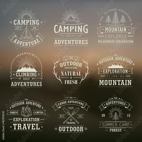 wilderness and nature exploration emblems