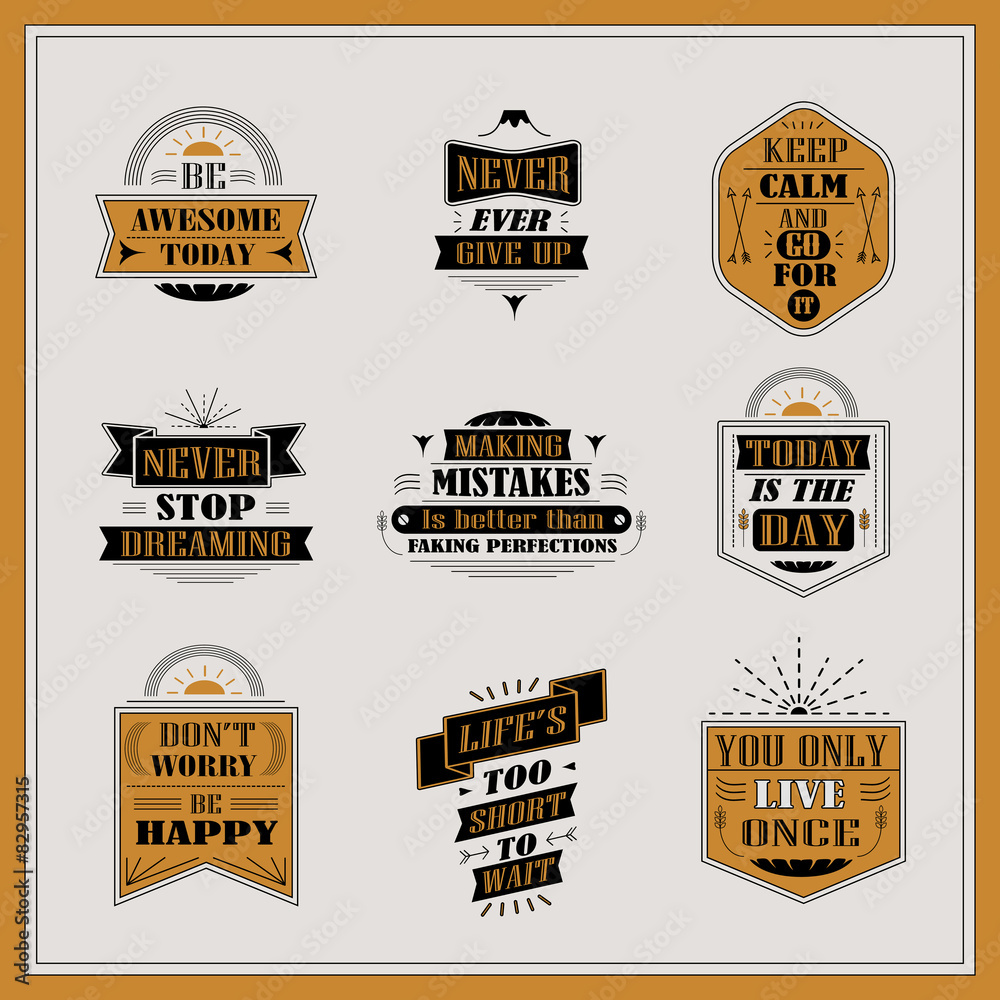 Naklejka premium motivational and inspirational quotes set