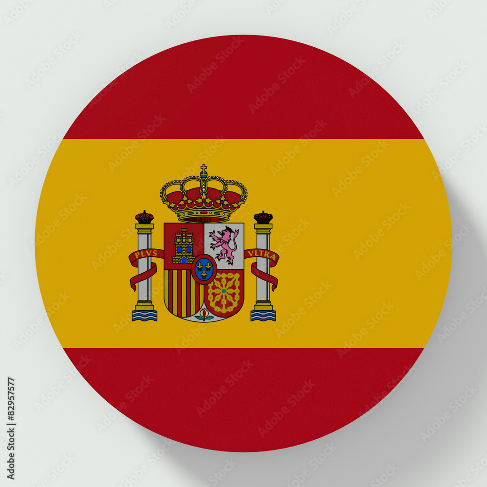 Spain flag round button