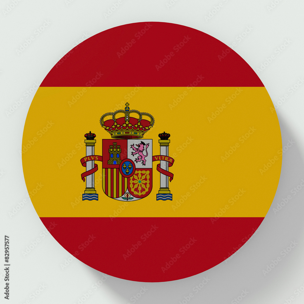 Obraz premium Spain flag round button