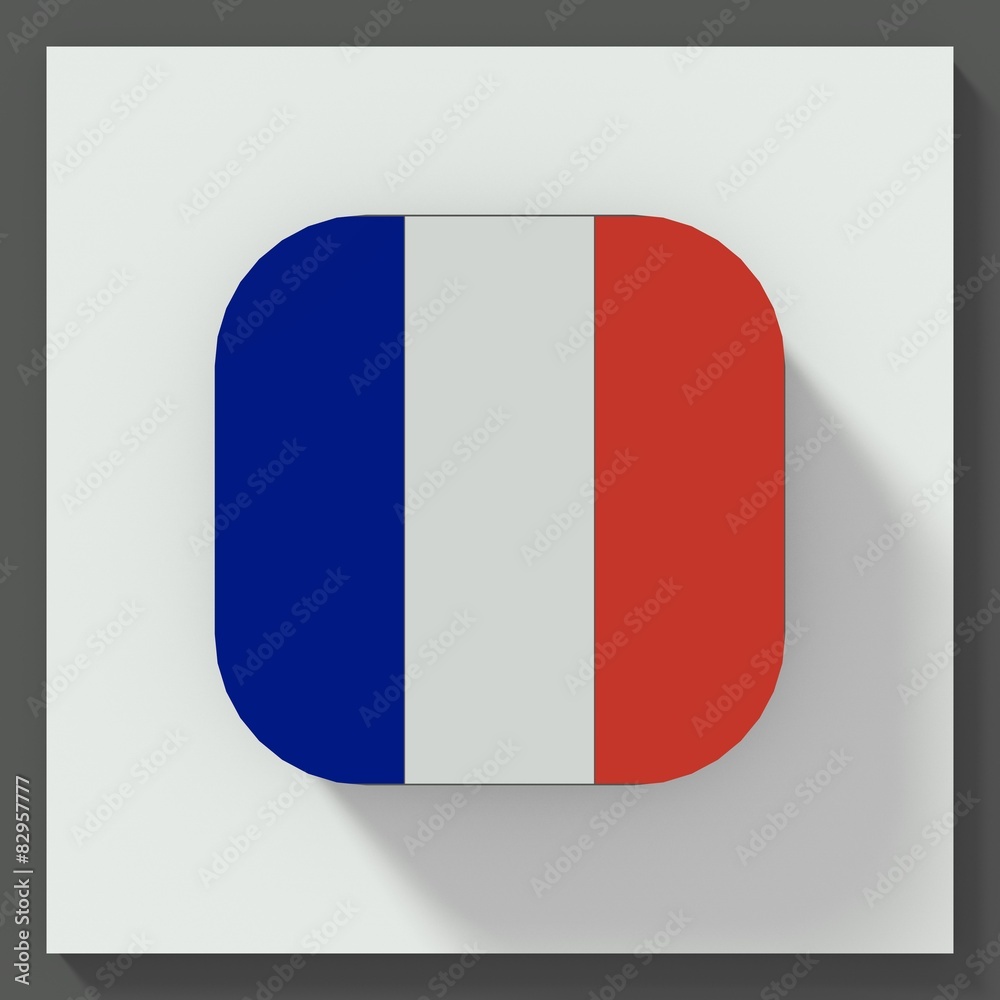France flag square button France flag square button