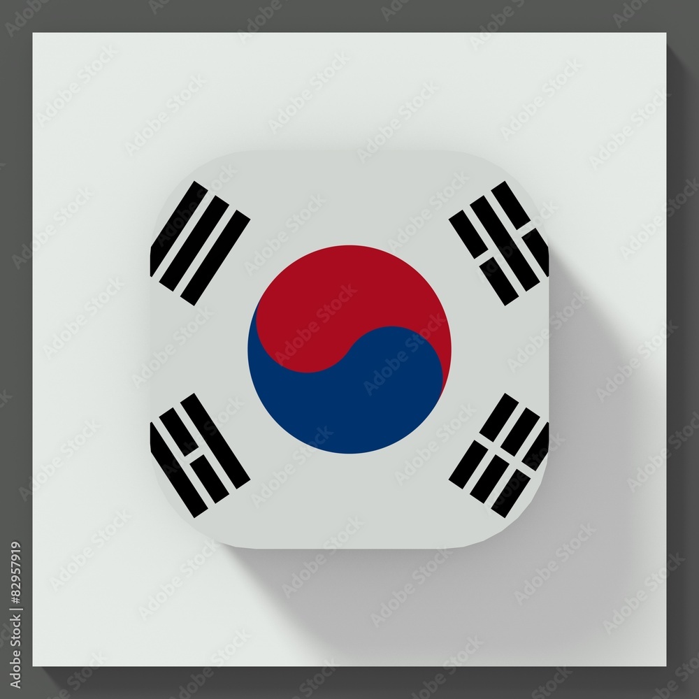 South Korea flag square button South Korea flag square button