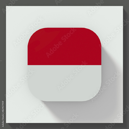 Free Download Indonesia flag square button - GFXLoad