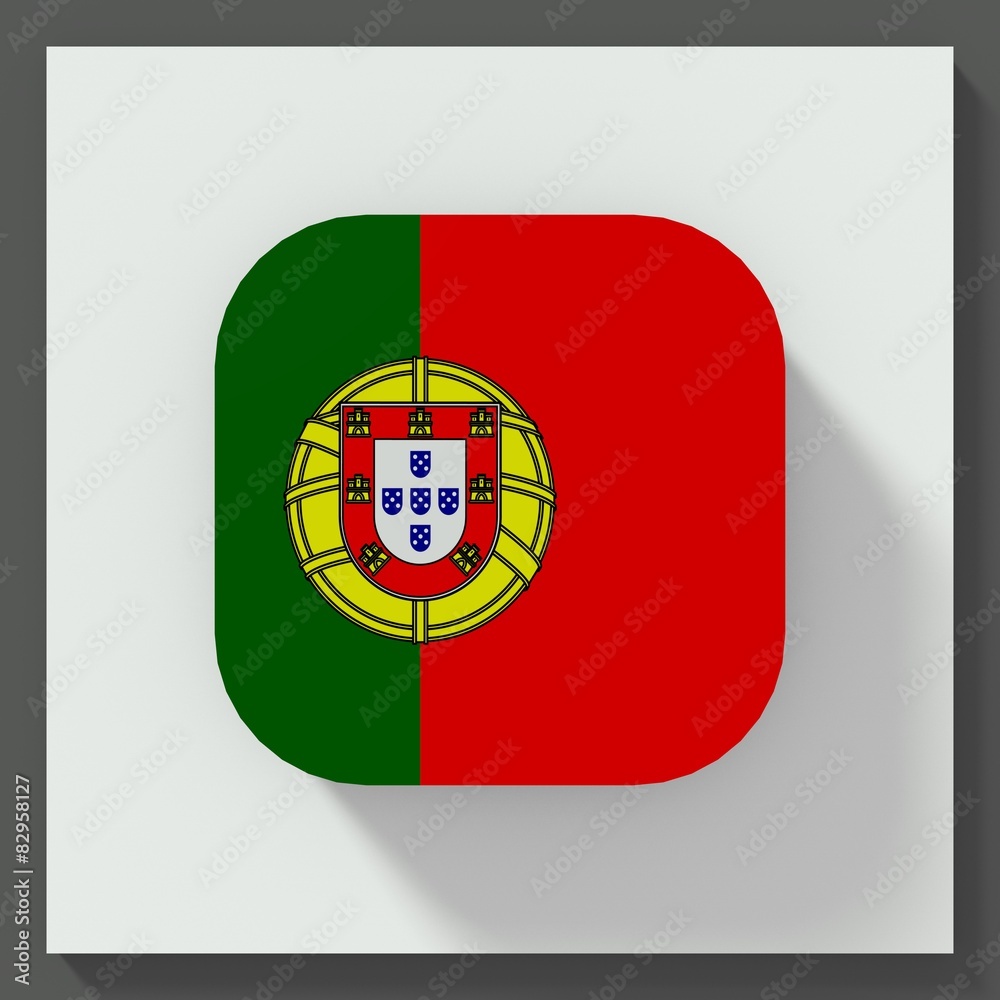 Portugal flag square button Portugal flag square button