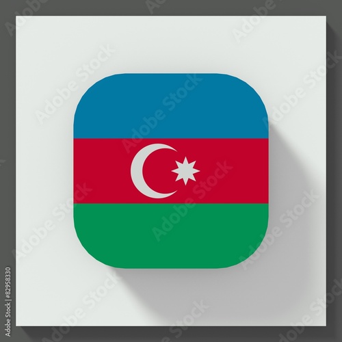 Free Download Azerbaijan flag square button - GFXLoad
