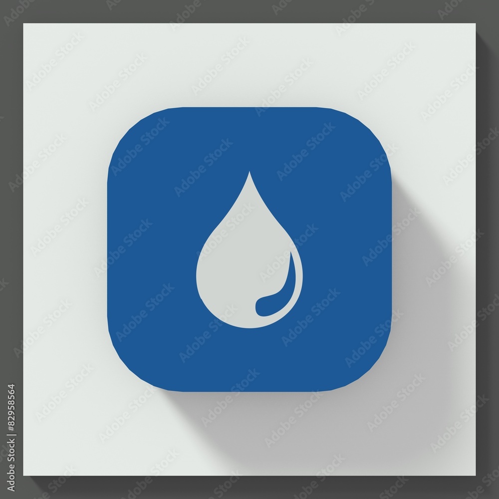 Water drop symbol square button Water drop symbol square button