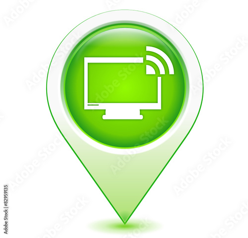 télévision connectée sur marqueur géolocalisation vert