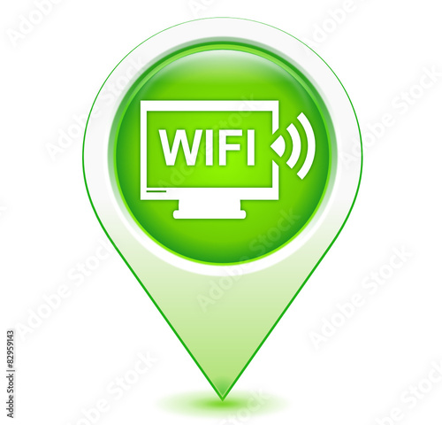 télévision sur marqueur géolocalisation vert