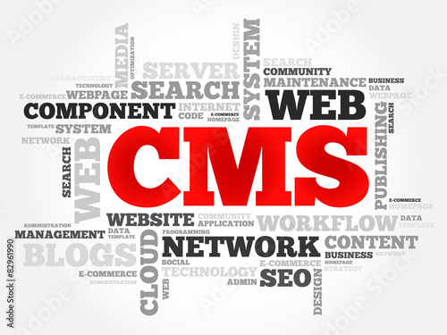 CMS Content Management System word cloud, business concept