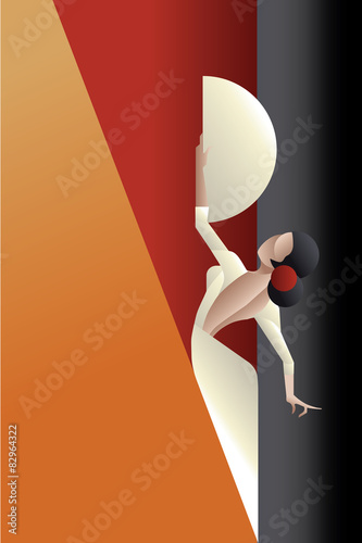 Art Deco styled Spain Flamenco dancer