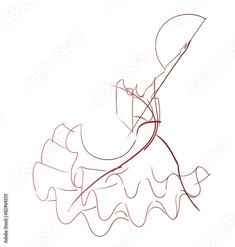 Gesture drawing flamenco dancer expressive pose