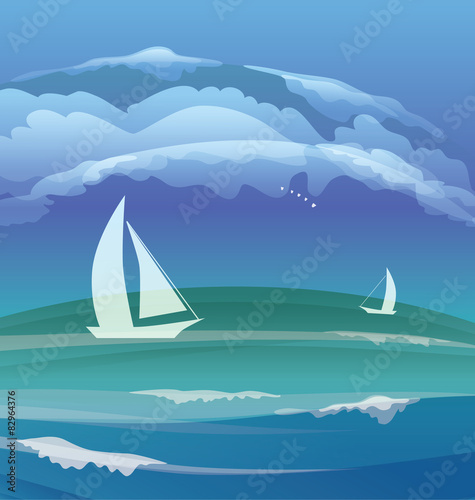 Tropic ocean island lanscape