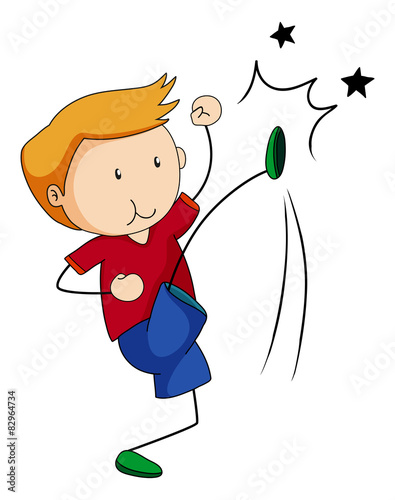 Boy kicking