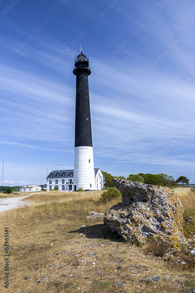Remoted lighthouse on the coast of the Baltic sea