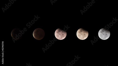 Lunar Eclipse, the moon with darkness sky in Thailand 2015