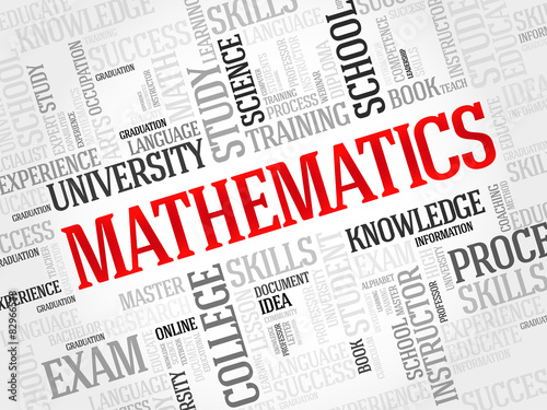 Mathematics word cloud, education concept