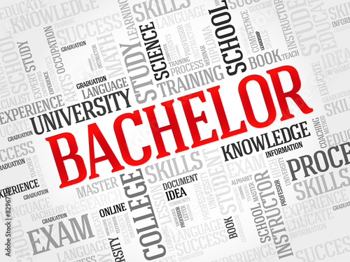 Bachelor word cloud, education concept