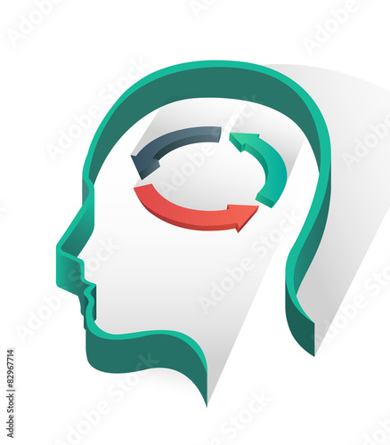 Head with arrow circle