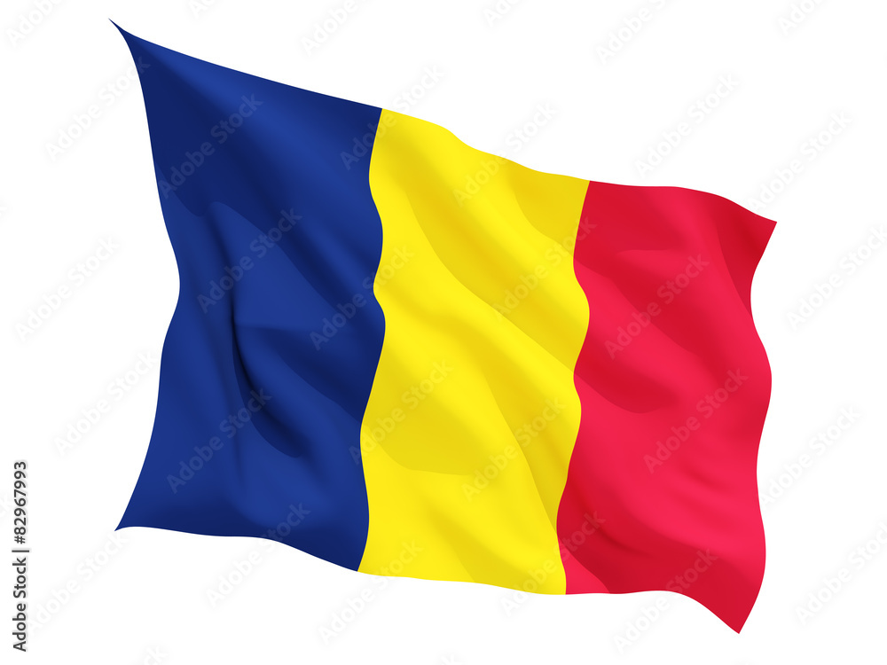 Waving flag of chad