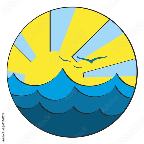 Logo the Sea with a sunset.