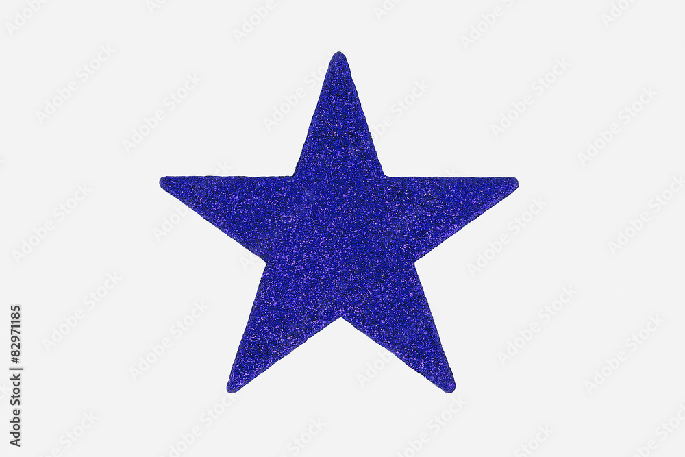 Blue Christmas Star Decoration, isolated on white background. Blue Christmas Star Decoration, isolated on white background.