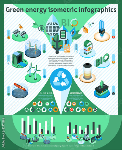 Green Energy Isometric Infographics