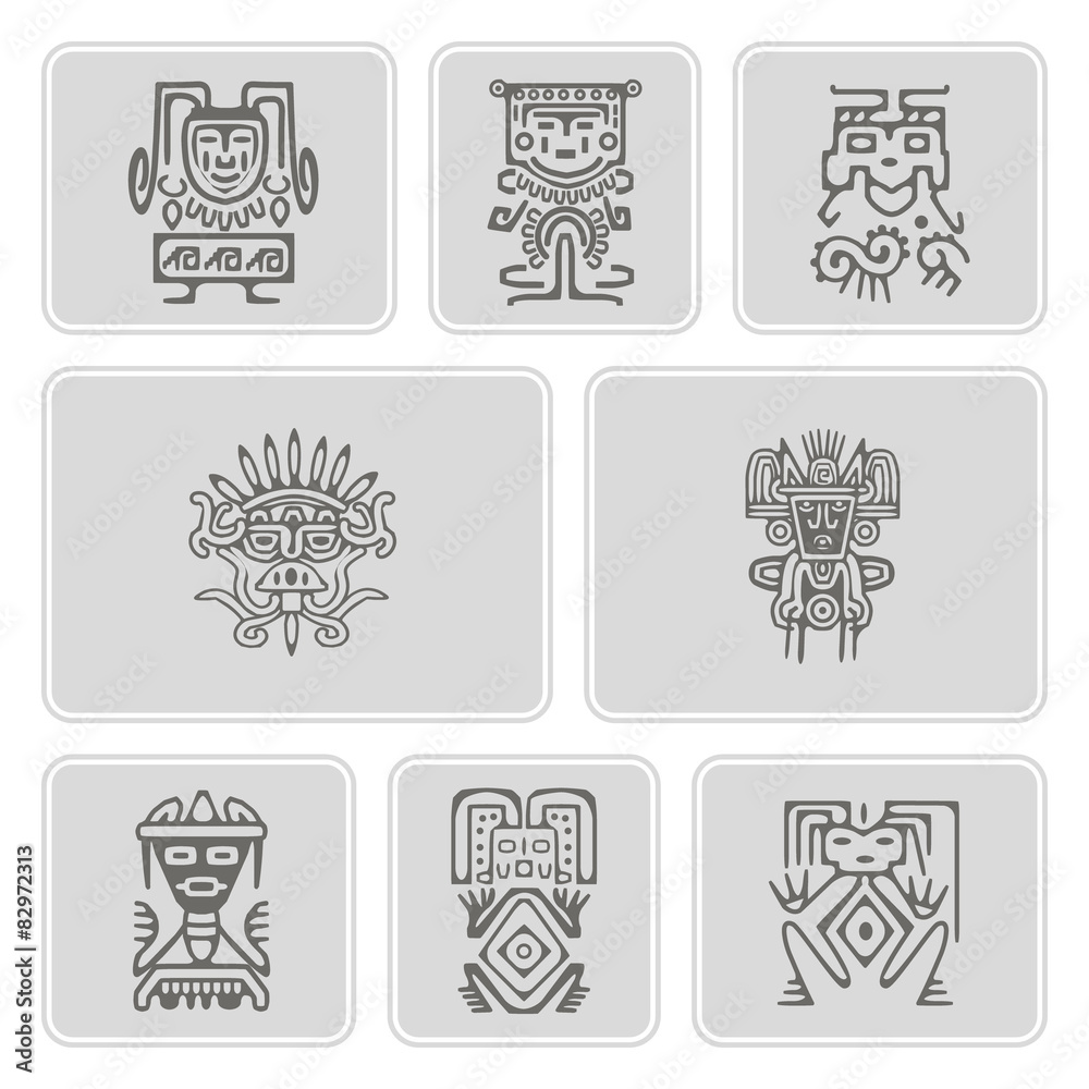 icons with American Indians relics dingbats characters  (part 3)