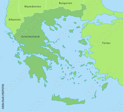 Griechenland - Karte in Grün