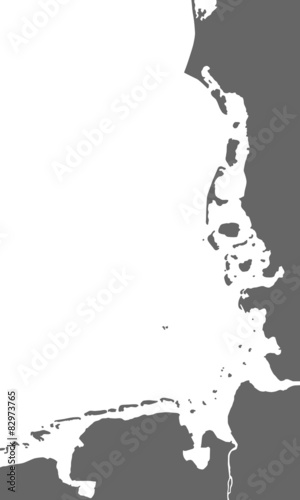 Nordseeküste in grau