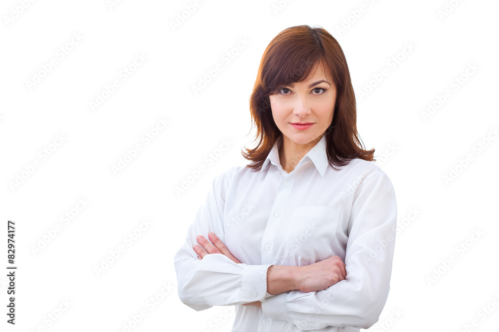 Confident Businesswoman On A White Background Confident Businesswoman On A White Background