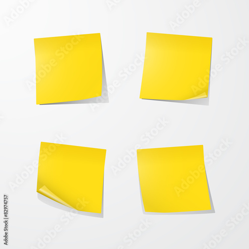 Yellow Sticky Notes. EPS10 vector.