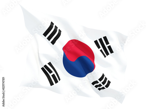 Waving flag of south korea