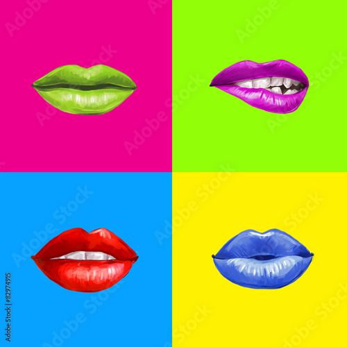 Pop art lips.Lips background.