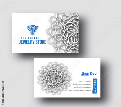 Jewellery Shop Business Card Set Template.