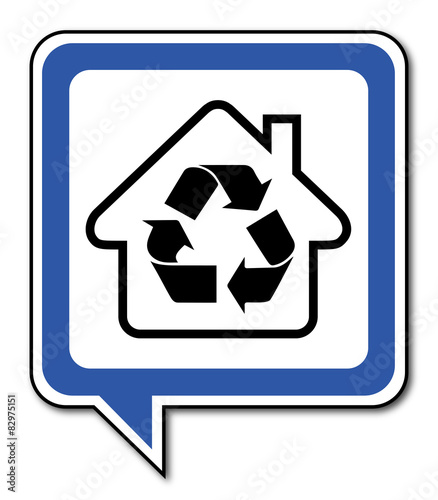 Logo maison et recyclage.