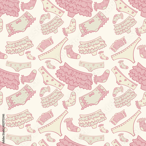 Underwear seamless pattern with other pants and socks