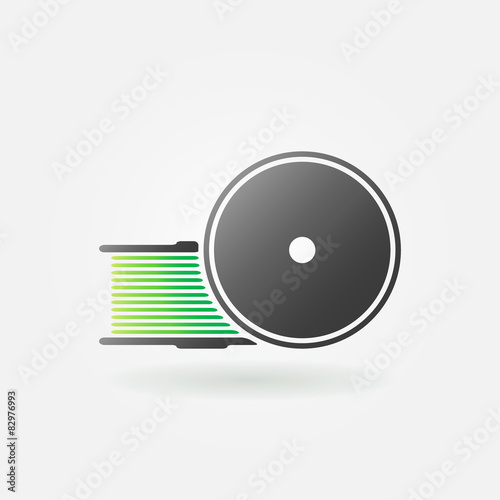 Green filament for 3D Printer vector icon