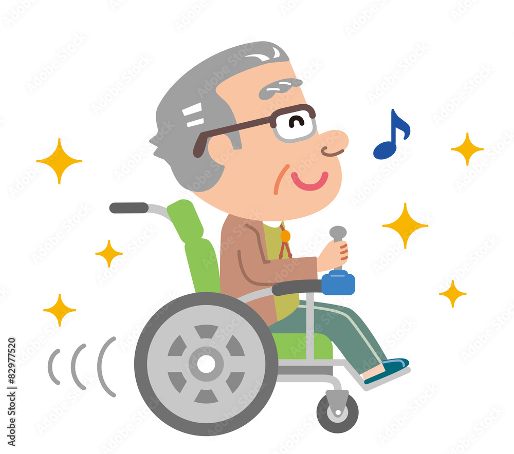 電動車椅子　高齢者　おじいさん