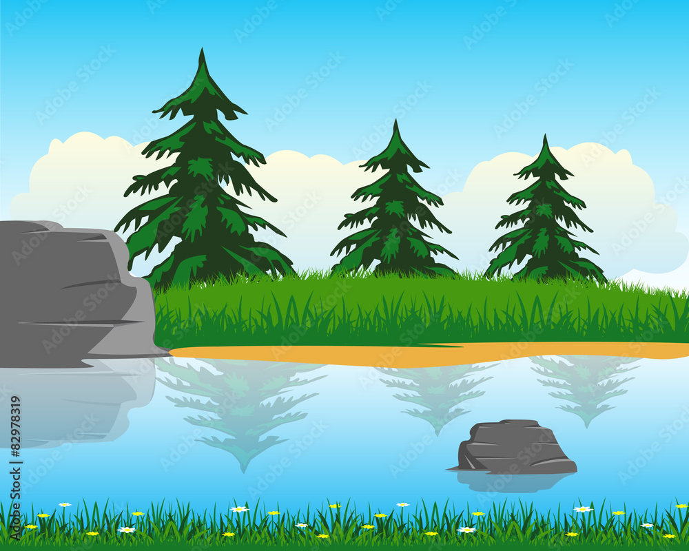 Obraz premium Coast transparent river