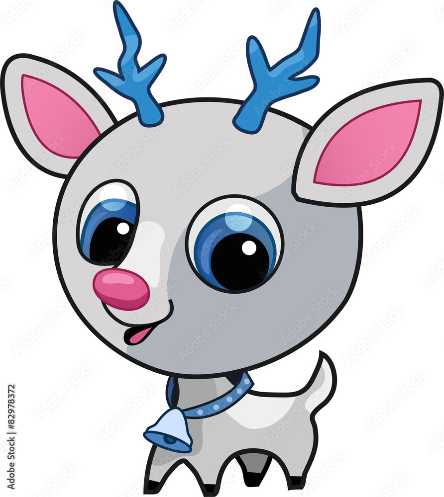 Fototapeta premium Cute deer Rudolf vector illustration