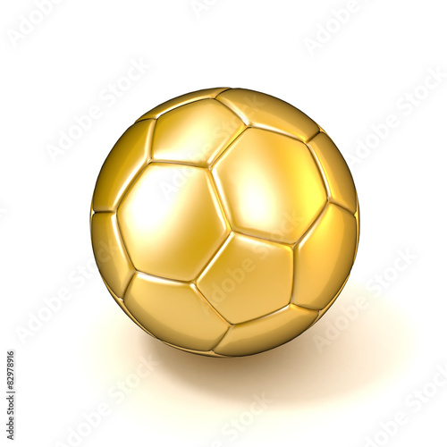 Golden football - soccer ball isolated on white background