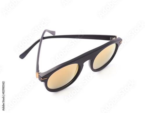 Hip yellow glasses in a black frame