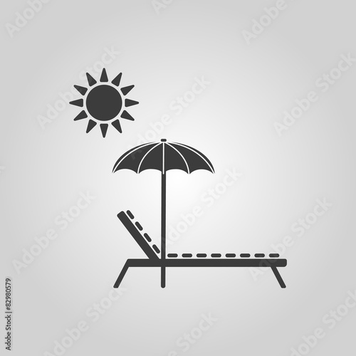The lounger icon. Sunbed symbol. Flat