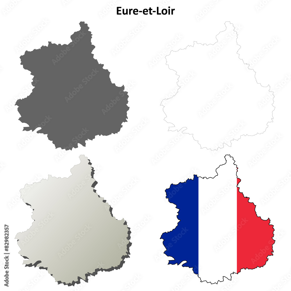 Eure-et-Loir (Centre) outline map set