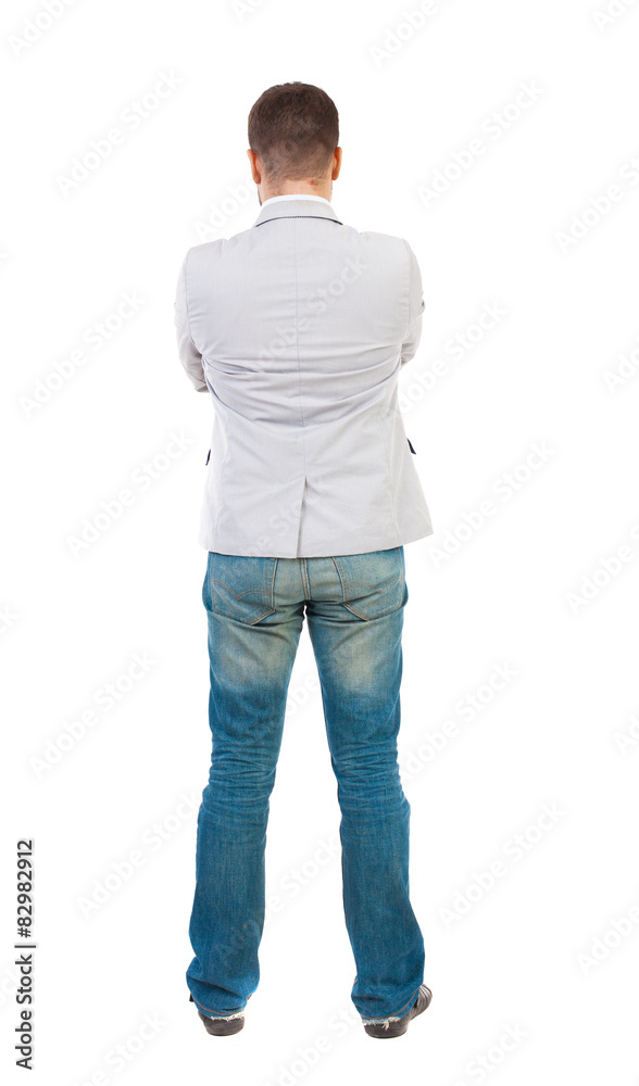 back view of Business man looks. back view of Business man looks.