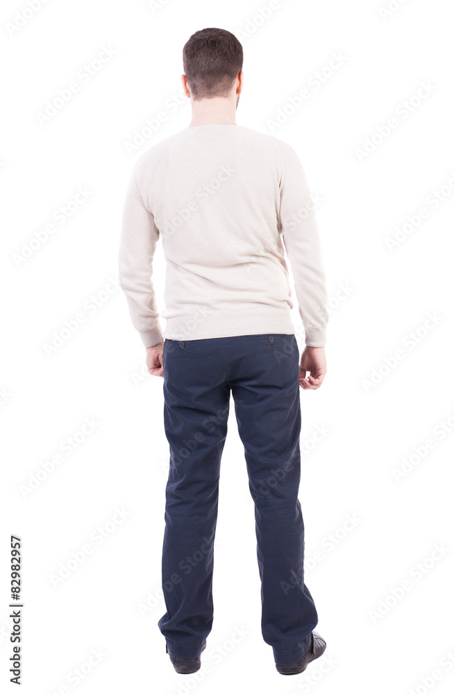 Back view of man in jeans. Back view of man in jeans.