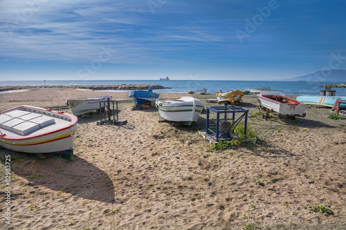 Small fishing boats on Costa del Sol © phildarby