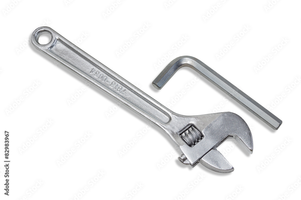 Adjustable wrench and allen key Adjustable wrench and allen key