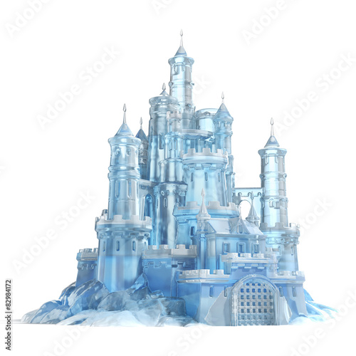 Print op canvas ice castle 3d illustration